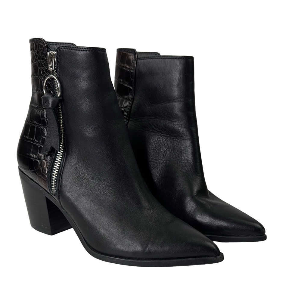 Aldo Black Ankle Boots with Sleek Design and Side Zippers
